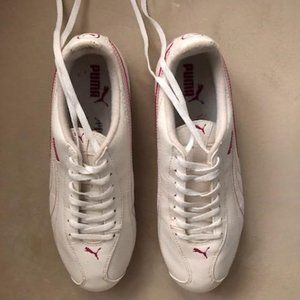 Womens Puma Esito Size 8 White/Magenta Sneakers